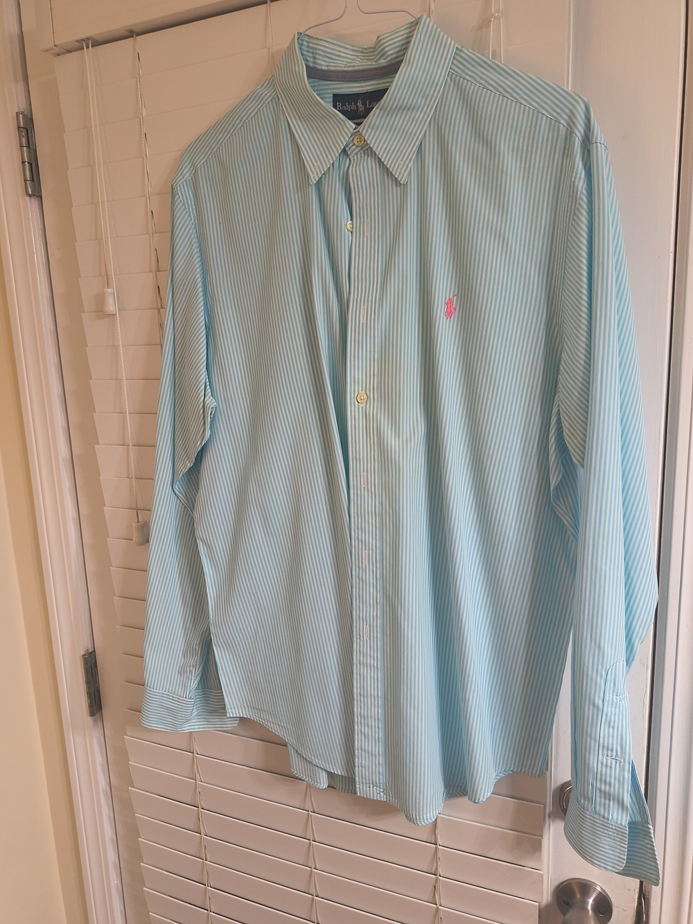 Ralph Lauren Light Aqua Pinstripe Button-Down Shirt